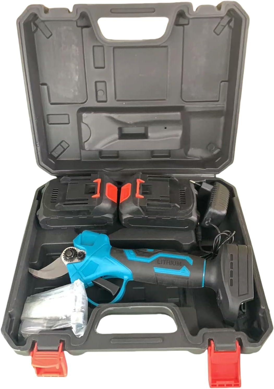 Cesoie da potatura a batteria da 30 mm, con 2 batterie da 21 V 2000 mAh e set di lame di ricambio, forbici elettriche, cesoie da potatura