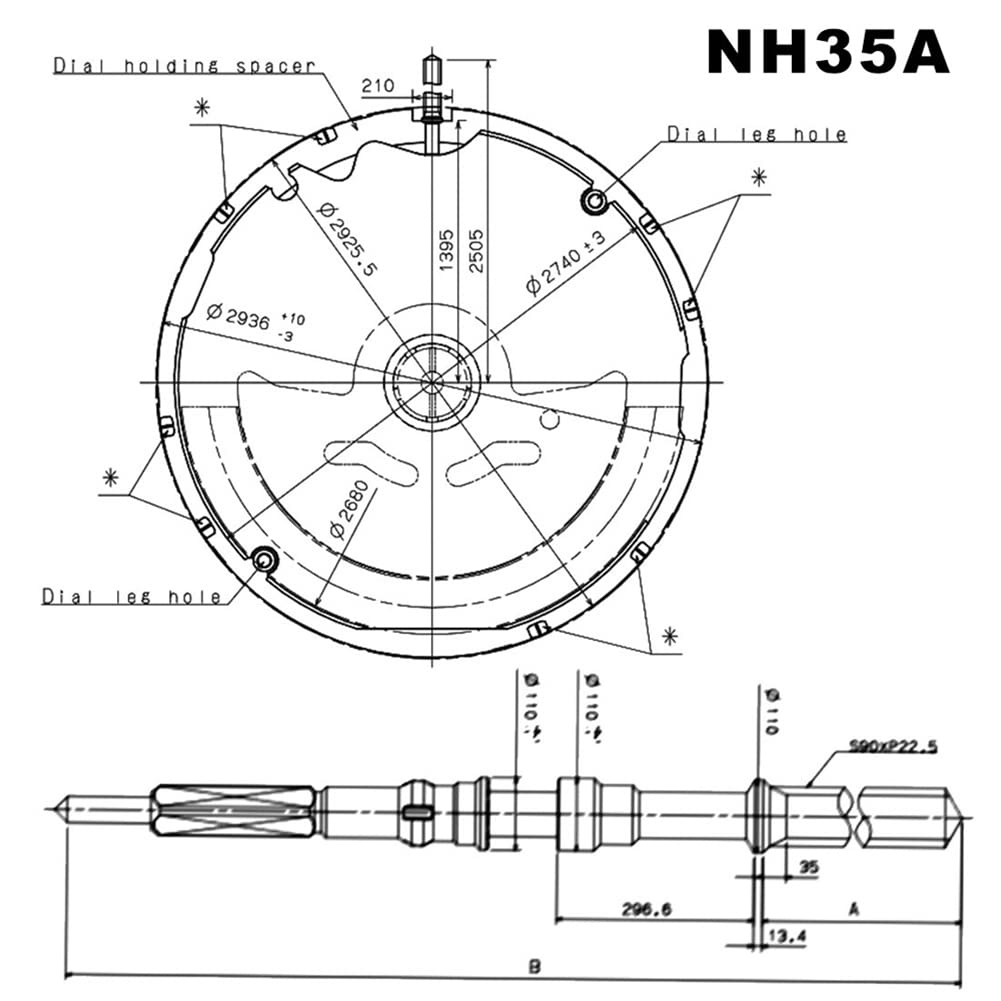 Mechanizm NH35/NH35A + uchwyt mechanizmu + części zegarka igłowego wysoka dokładność automatyczny mechaniczny mechanizm zegarka, Srebrny