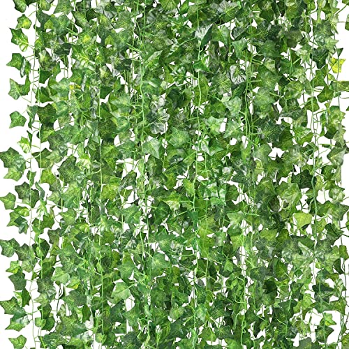 COCOBOO Lot de 18 vignes artificielles pour décoration de chambre, guirlande de lierre artificiel, feuilles de plantes de verdure pour maison, chambre, jardin, bureau, fête, décoration murale de