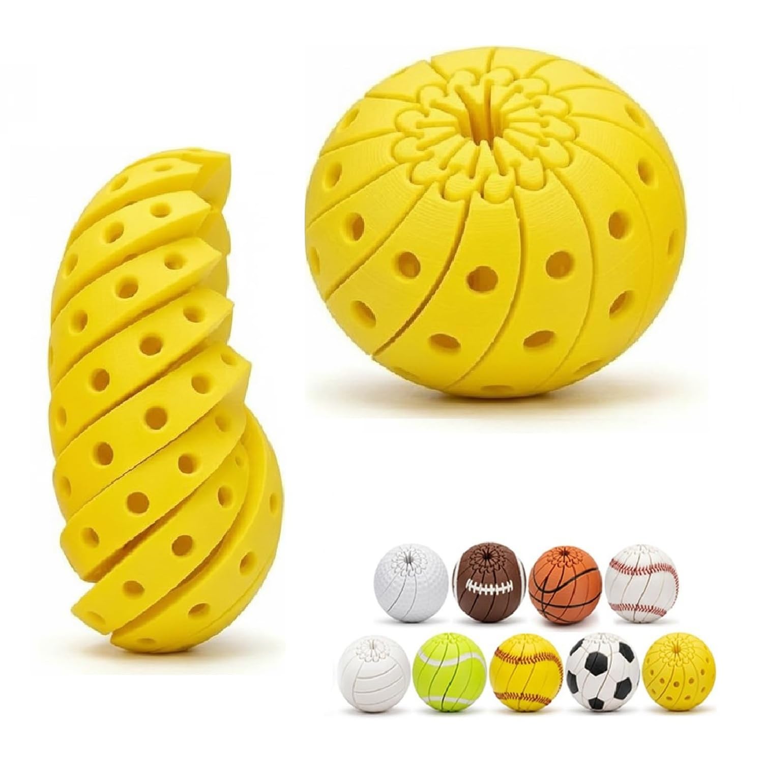 Baseball Fidget Ball, Baseball Fidget Ball Toy for Stress Relief, 3D Printed Twist & Turn Sensory Puzzle Ball, Portable Handheld Kinetic Focus Toy for Adults & Teens (A) — image 1
