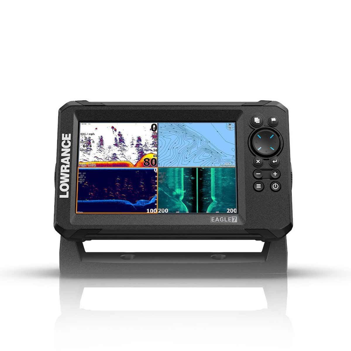 Lowrance Eagle - Ecoscandaglio GPS Chartplotter, Varie Dimensioni, per Pesca, profondità, ProFishing(7",​TripleShot HD)