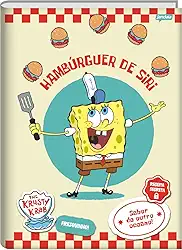 Jandaia - Caderno Brochura Universitário Capa Dura 80 Fls Bob Esponja Hamburguer de Siri FSC