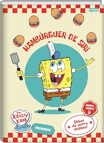 Jandaia - Caderno Brochura Universitário Capa Dura 80 Fls Bob Esponja Hamburguer de Siri FSC