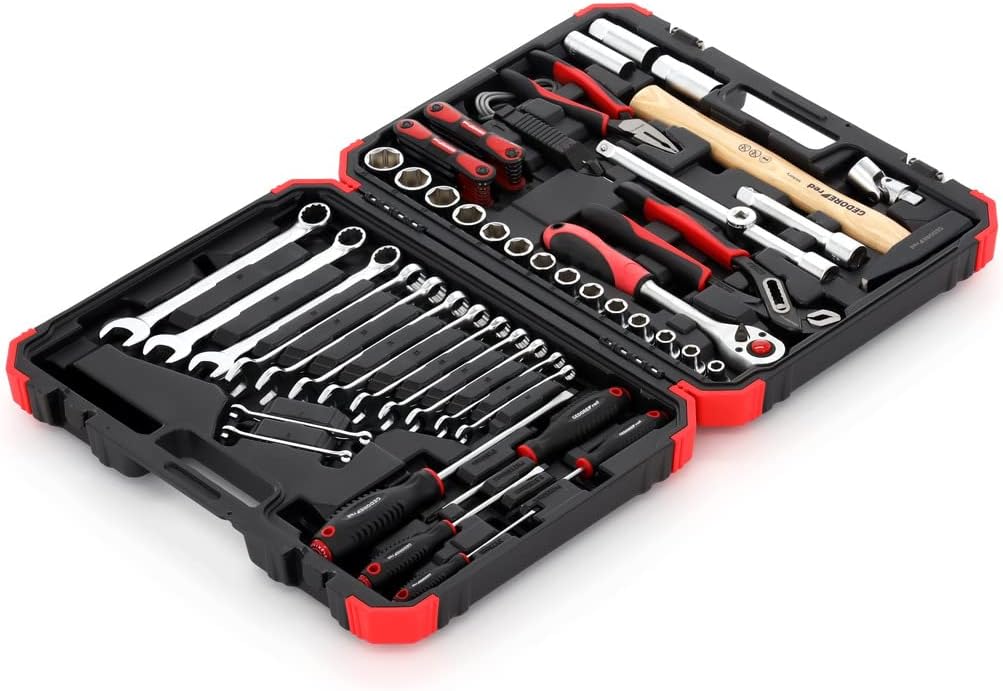 GEDORE red 61-piece Socket spanner set, Bi-hex, 1/2", 4-13 mm, Tool, Ratchet hammer pliers, for carmotive, R69003061