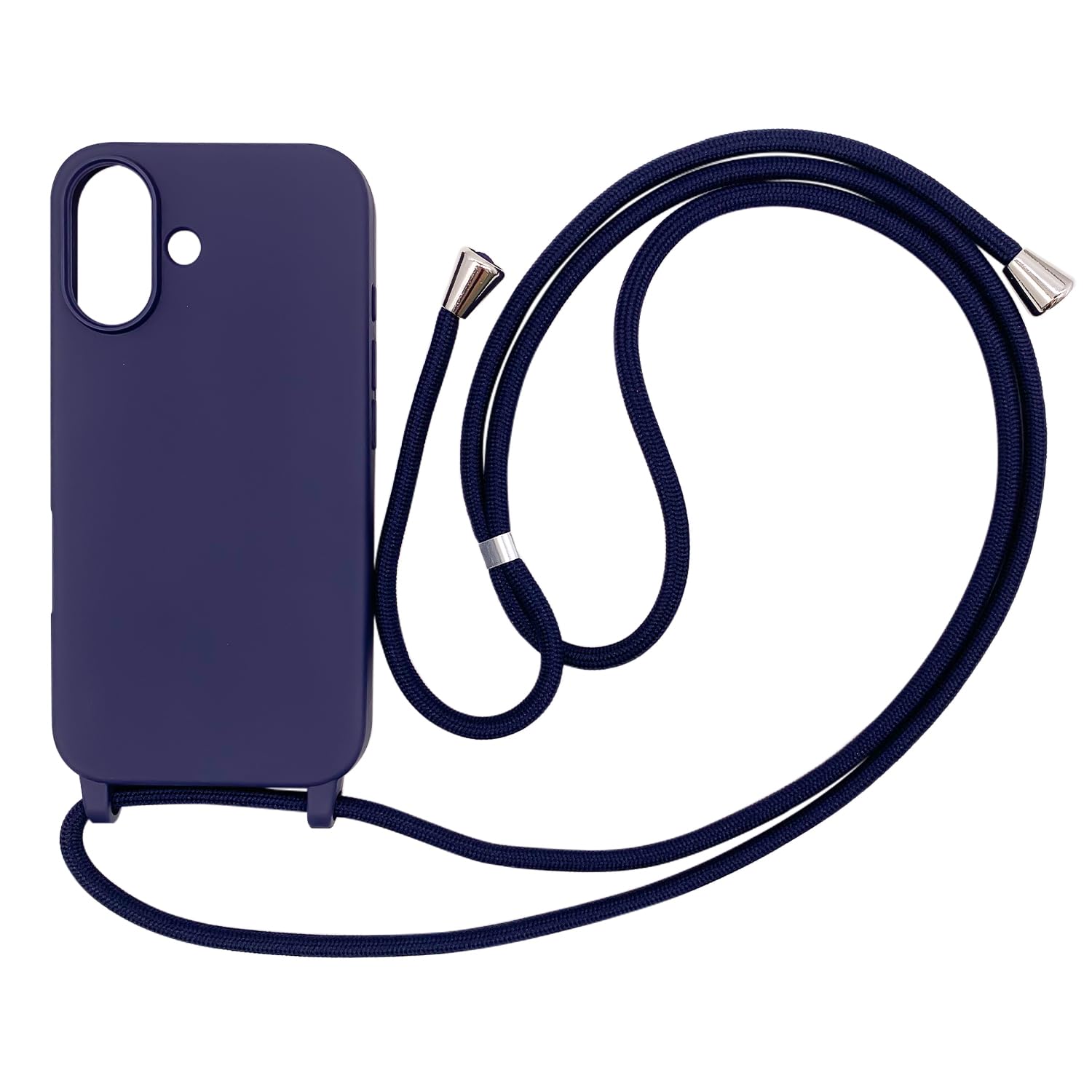 Funda Compatible con iPhone 16(6.1"),Ajustable Collar Correa de Cuello Cordón Cuerda Carcasa TPU Bumper Silicona Skin Caso para iPhone 16(6.1")-Rojo — view 67