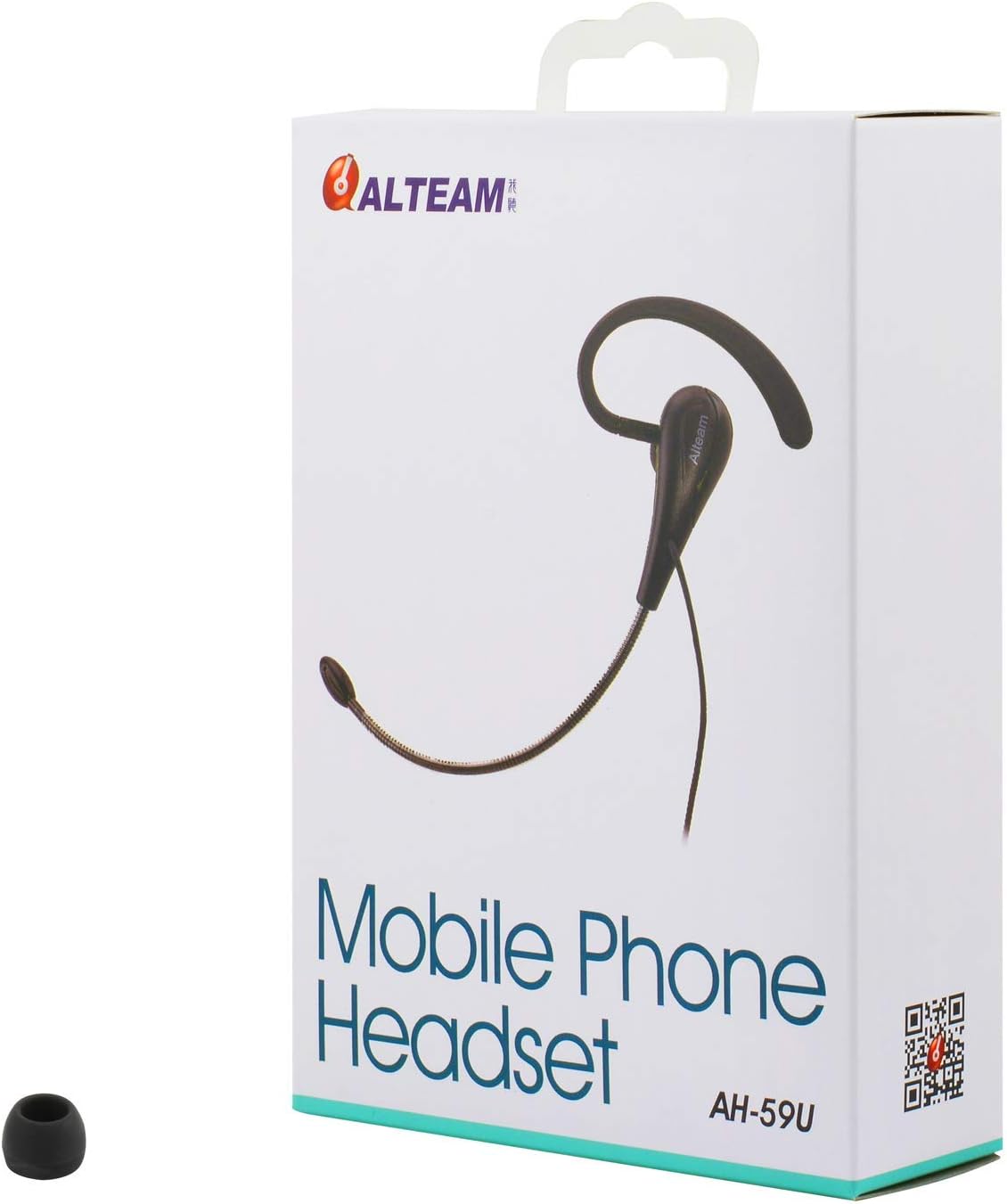 Wired Mono Single Headset One Hook Design Earphone Earbud with Bendable Boom Arm Mic, Adjustable Ear Angle and Earhook Length, 15mm Driver, 3.5mm TRRS Plug for Smart Mobile Cellphone Tablet PC image 5