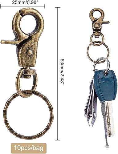 Miniatura 4 de Pandahall Elite Acero Inoxidable 304clave Cadena compnents Clasp 28x 2.7mm Anillos conclusiones 5pcsbolsa