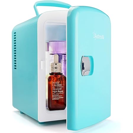 AstroAI Mini Fridge 4 Liter/6 Can AC/DC Portable Thermoelectric Cooler and Warmer for Skincare, Breast Milk, Foods, Medications, Bedroom and Travel, Teal