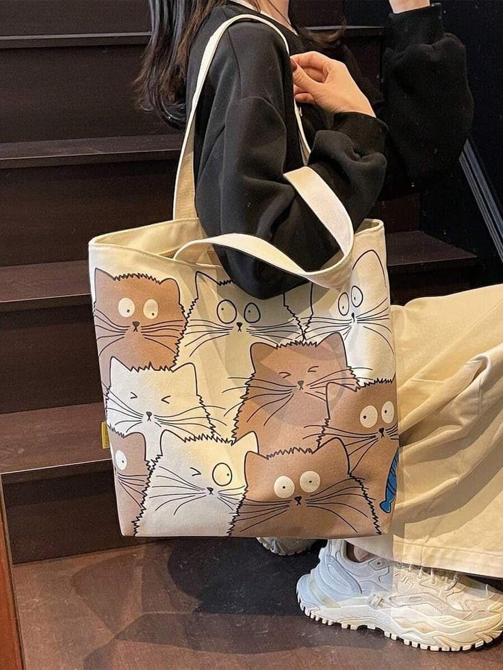 Image of THE SACK CO. Tote Bags For Women Girls Canvas Cute Tote Bags Fashion Bag for College Office