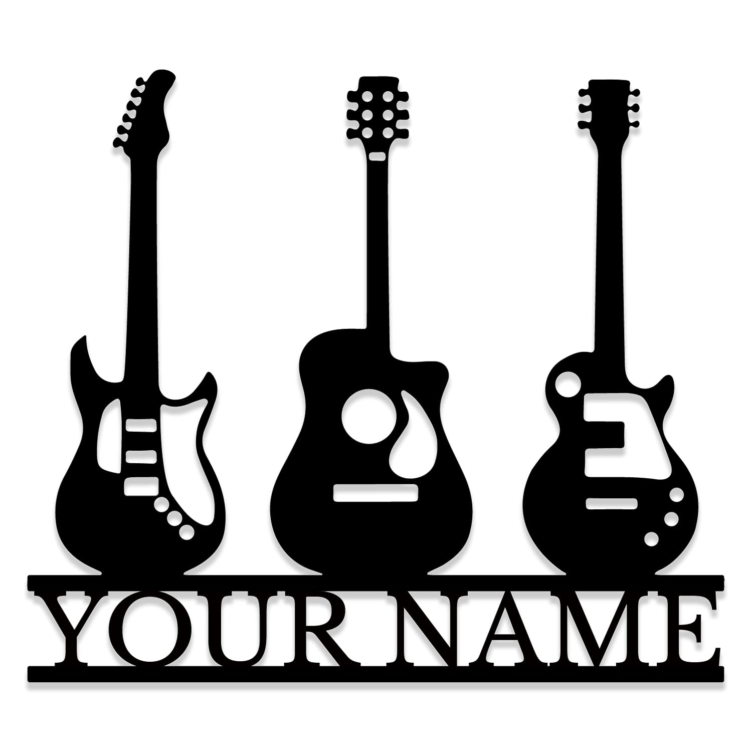 Custom Guitar Metal Sign, Personalized Guitarist Name Sign, Music Studio Wall Art, Band Room Decor, Classic Guitar Lovers (Style-7)
