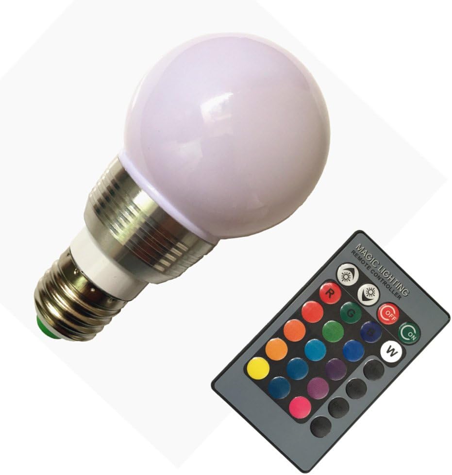 DZYDZR DQ001 3W RGB LED Bulb E27 Lamp LED Color Light Bulb Ambiance Lighting with Remote for Decorative Lamps Mood Lighting Party Lights