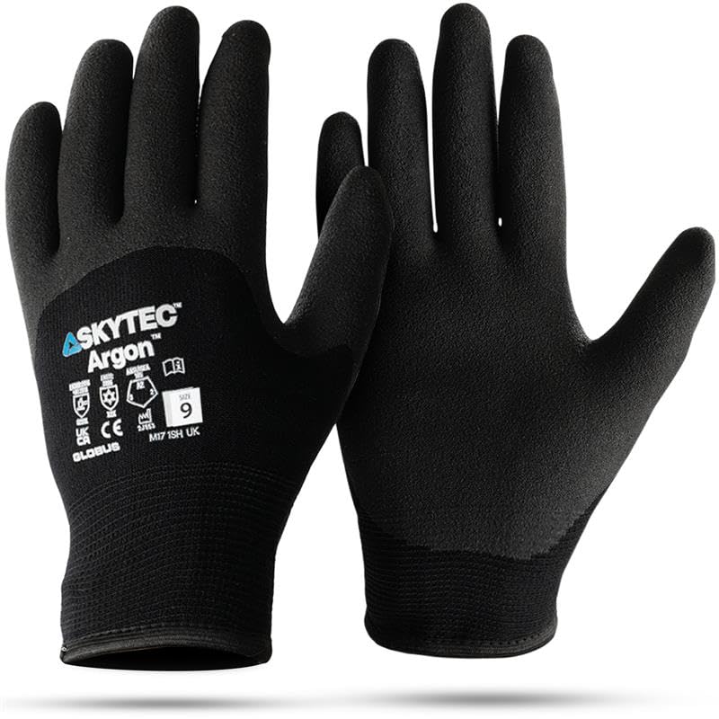 SkytecThermal Work Gloves - 1 Pair Heavy-Duty Winter Gloves for Men & Women - Lightweight, Argon-Insulated, Cold & Water-Resistant Safety Gloves for Secure Grip - Medium