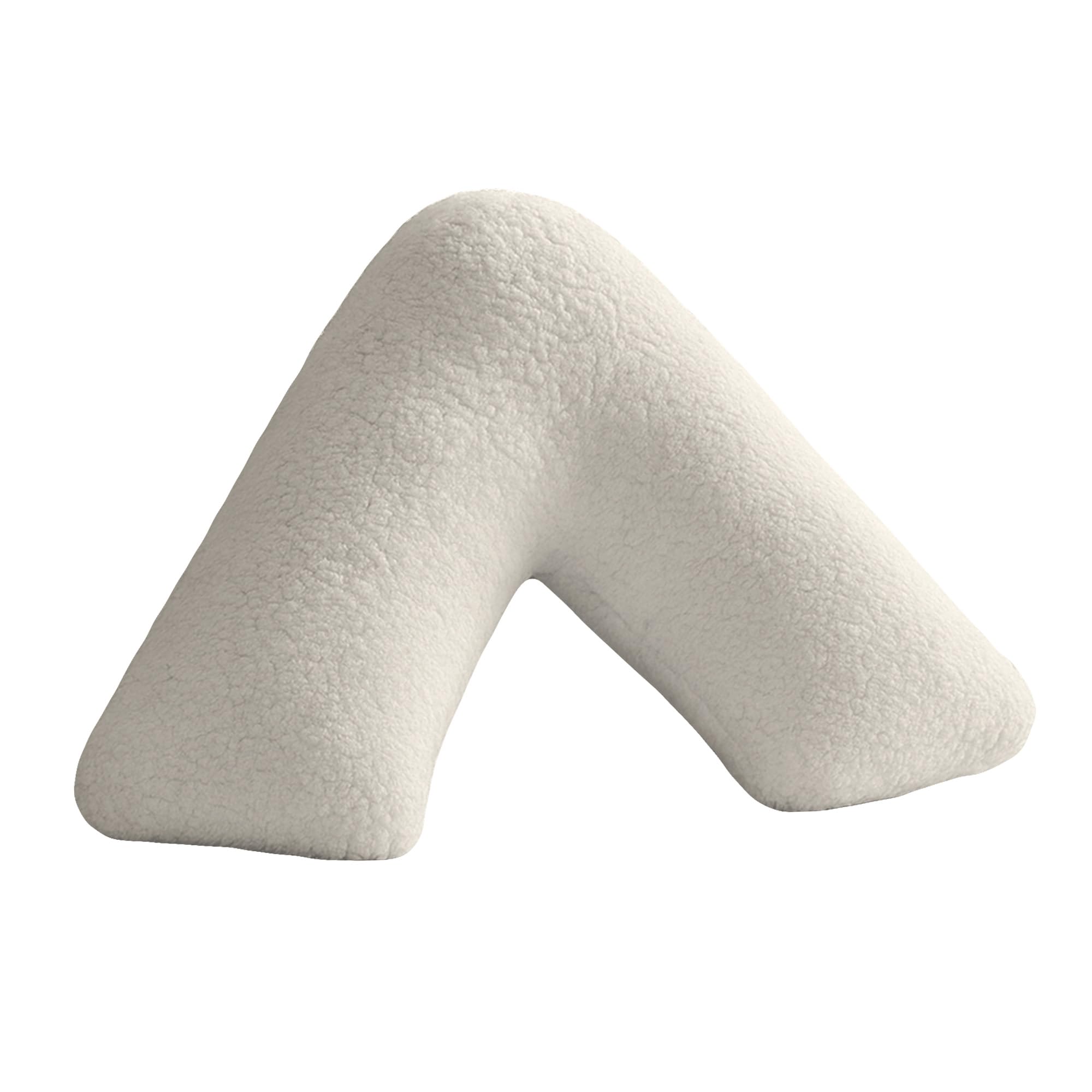 Home Sweet Home UK Teddy Fleece V Shaped Pillowcase Plain Soft Easy Care, Neck & Back Support Orthopedic Pregnancy Pillow Cover - Fluffy V Pillow Case Cover only