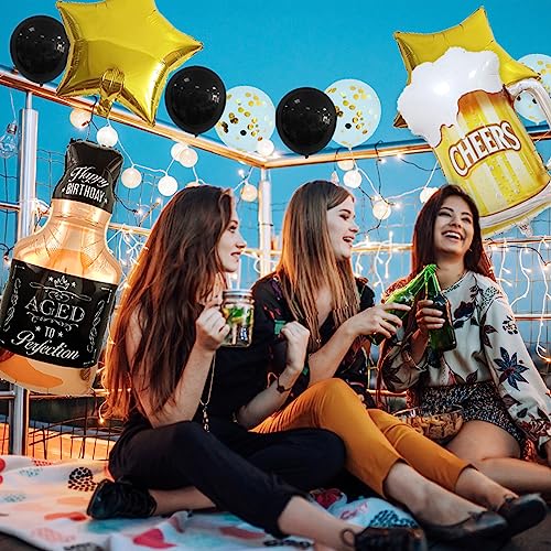 Image of Beer Cup Balloons Whiskey Bottle Beer Mug Shape Mylar Foil Balloon Summer Party, Beer Festival, Birthday Party
