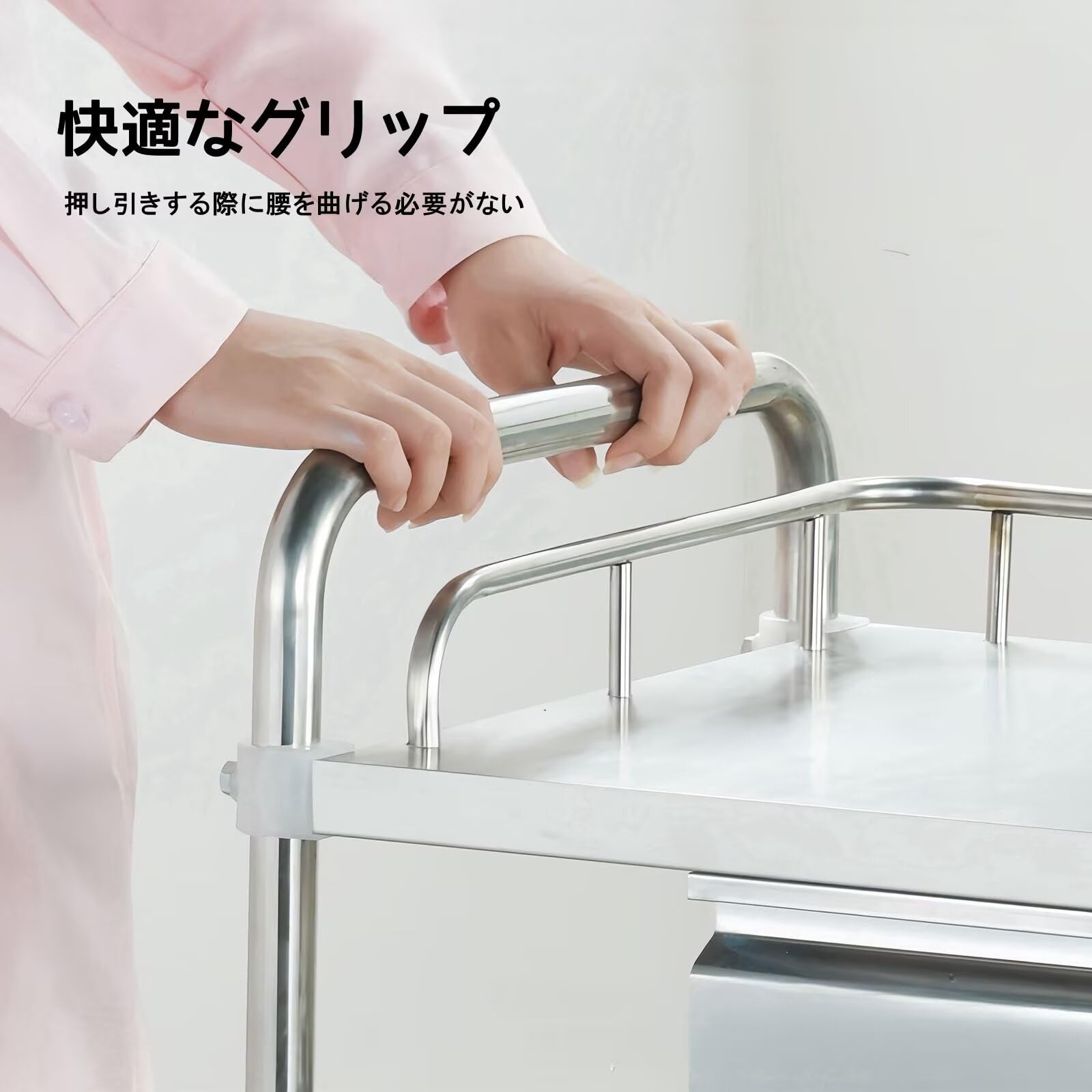 Amazon.co.jp: Tappros サービスワゴン キッチンワゴン ステンレス 