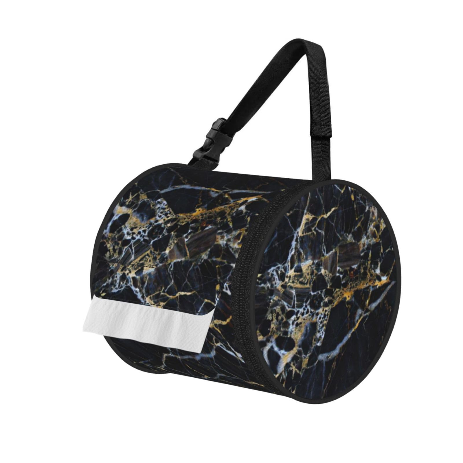 Colored marble Printed Toilet Paper Holder Bag, Adjustable Strap Roll Paper Organizer for Car Kitchen Outdoor