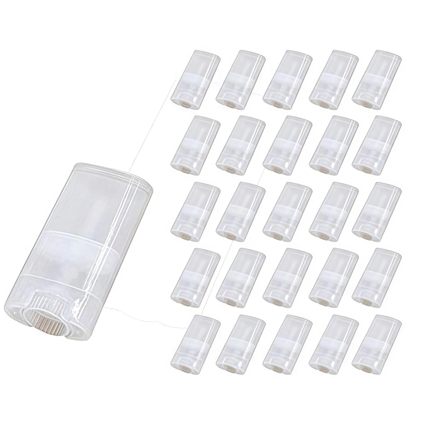 15ML Transparent Empty Plastic Oval Deodorant Containers Lipstick Tubes Tube Bottles For Chapstick Homemade Lip Balm Crayon(10PCS)