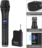 Vista 2 de Wireless Microphone, Handheld Dynamic Microphone Wireless mic System for Karaoke Nights and House Parties to Have Fun Over The Mixer,PA