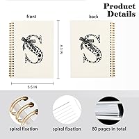 Vista 146 de Bnwepo Initial Leopard Letter T Notebook Journal, Preppy Bow Monogrammed Monogram Gifts for Women, Monogram Notebook Journal, Personalized Notebook