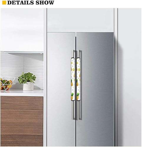 Miniatura 6 de Fundas para manija de puerta de refrigerador con flores marrones, 4 piezas, funda para manija de refrigerador, protector de decoración hecho a mano