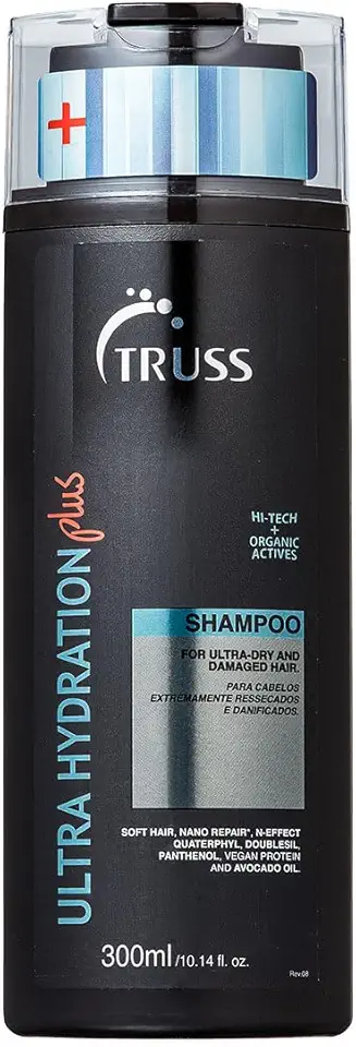 Truss Shampoo Ultra Hydration Plus | Hidratação Profunda, Proteção Térmica e Nano Reparação para Cabelos Secos e Danificados | 300ml