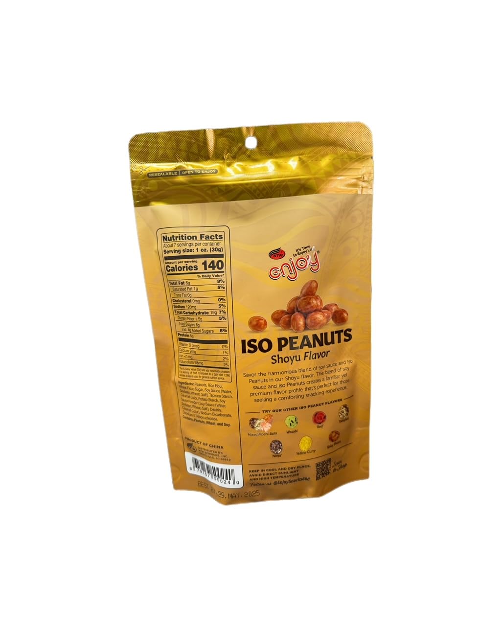 Enjoy Shoyu Iso Peanuts, 8 Ounce