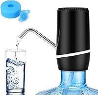 Vista 1 de 2-5 Gallon Portable Water Dispenser, Water Bottle Pump Rechargeable for 5 Gallon with Silicone Cap, Automatic Drinking Water Jug Dispenser (Black)