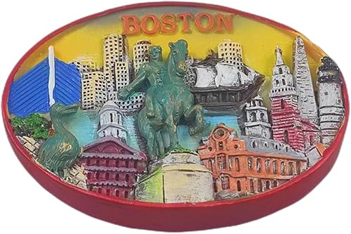 Miniatura 2 de Boston USA - Imán de nevera 3D, regalo de recuerdo de resina, hecho a mano, para decoración del hogar y la cocina