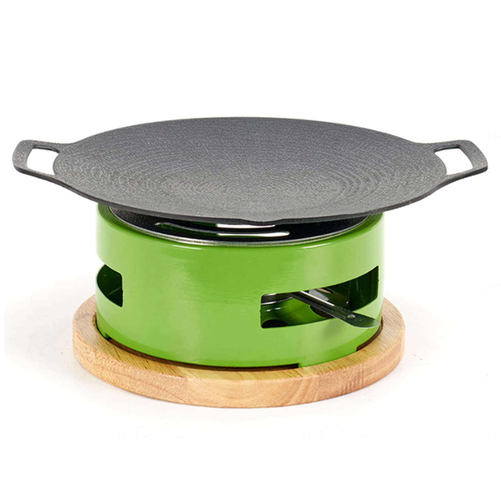 Spirituskocher für Innenraum Campingkocher Mit Topf Tragbarer Camping Alkoholkocher Mini Kochtopf-Set Spiritusbrenner für Hot Pot Grillen Picknick,Green