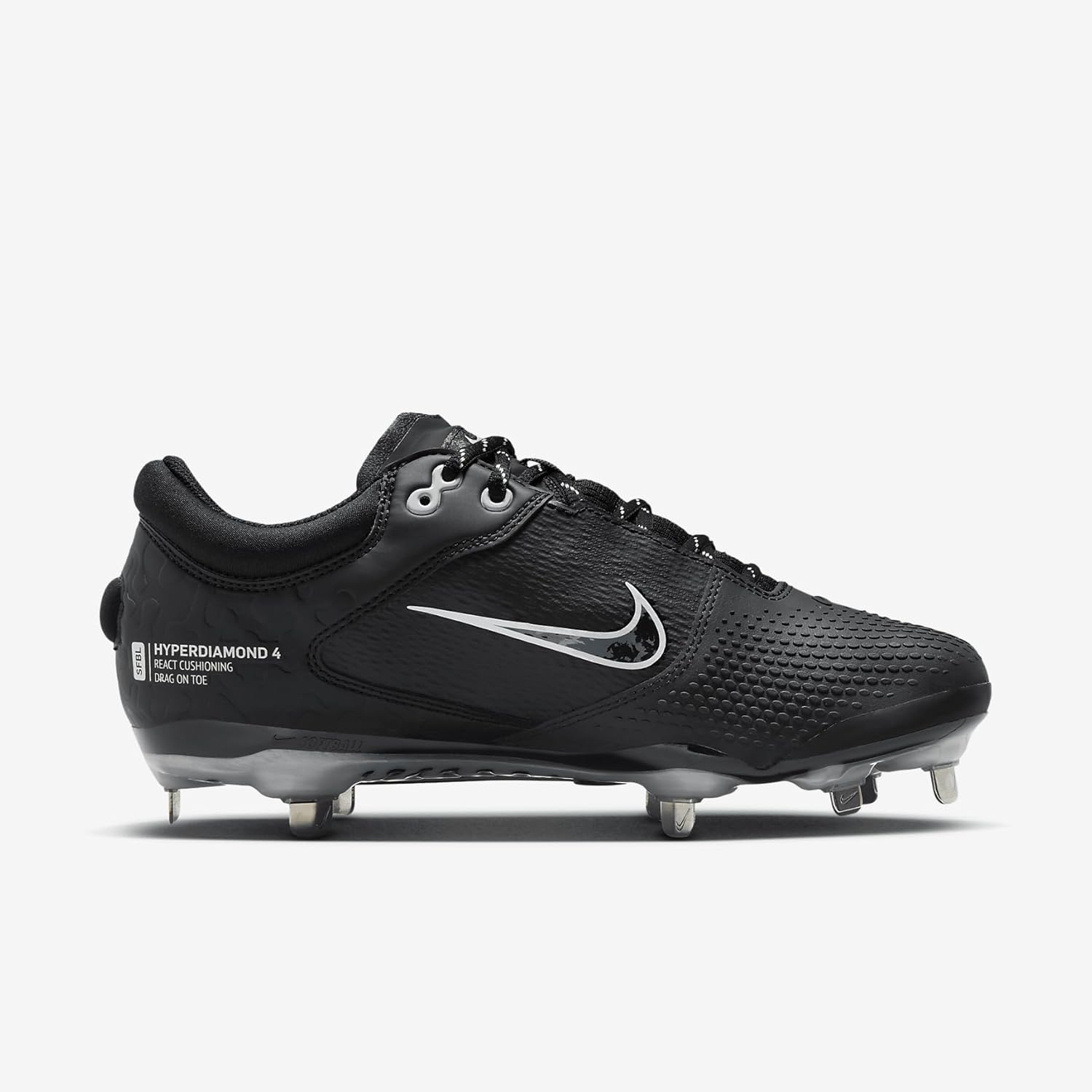 Nike Hyperdiamond 4 Elite Women's Softball Cleats (Black/Iron Grey/Pure Platinum)