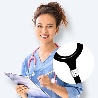 Personalised Stethoscope Name Tag, Stethoscope Name Charms with Engraved ID Tag Accessories, Custom Name Charm Gift for Nurses Doctors Vets Medical Professionals