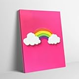 SchindlerBang Vibrant Home Decor,Rainbow Watercolor Canvas,Colorful Wall Art Print,Contemporary Living Space,16x24inch Framed Painting Ready to Hang