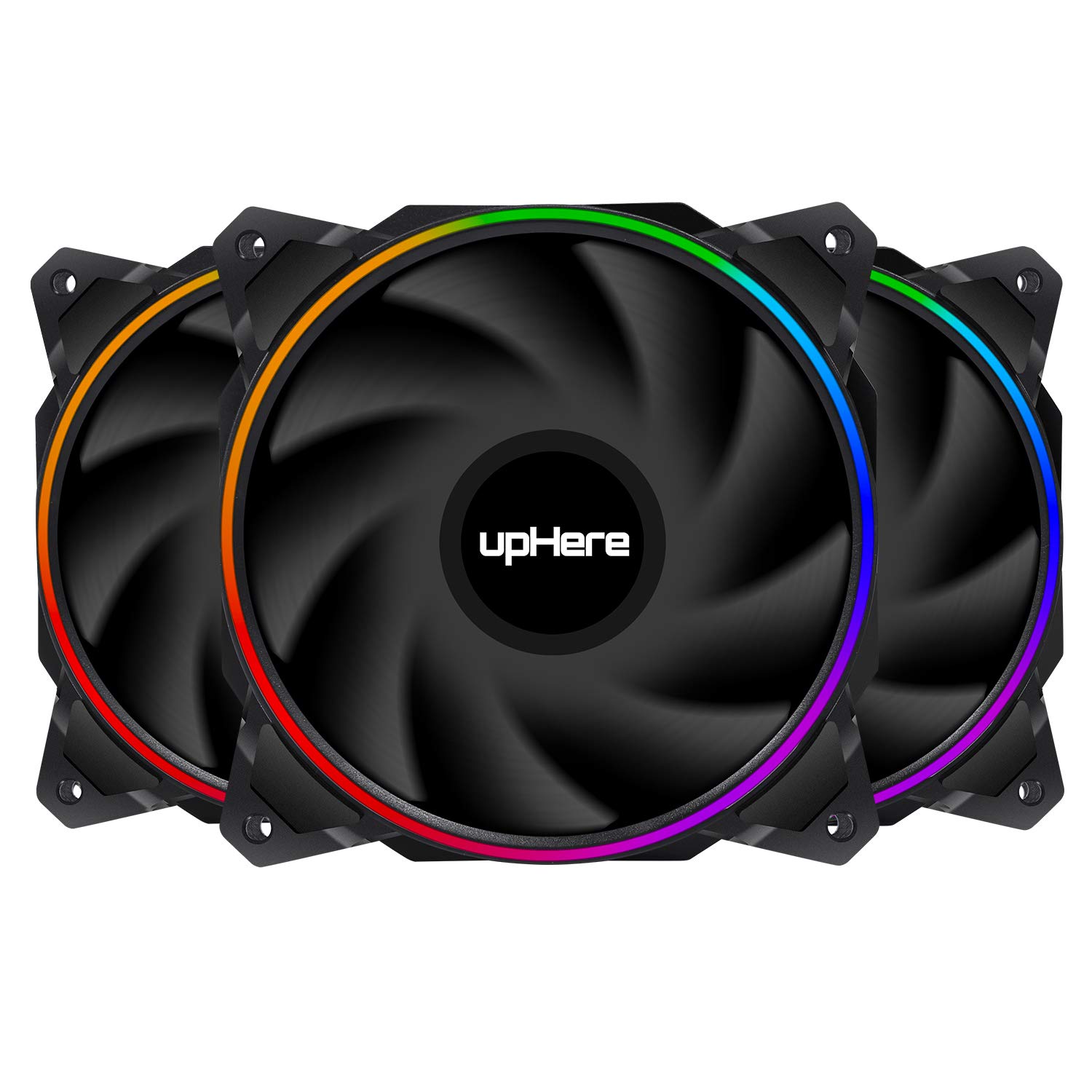 upHere 120mm Case Fan SATA Interface Low Noise High Airflow Ultra Quiet High Performance Fan for PC Cases, Computer Cooling,3 Pack,EN12CF3