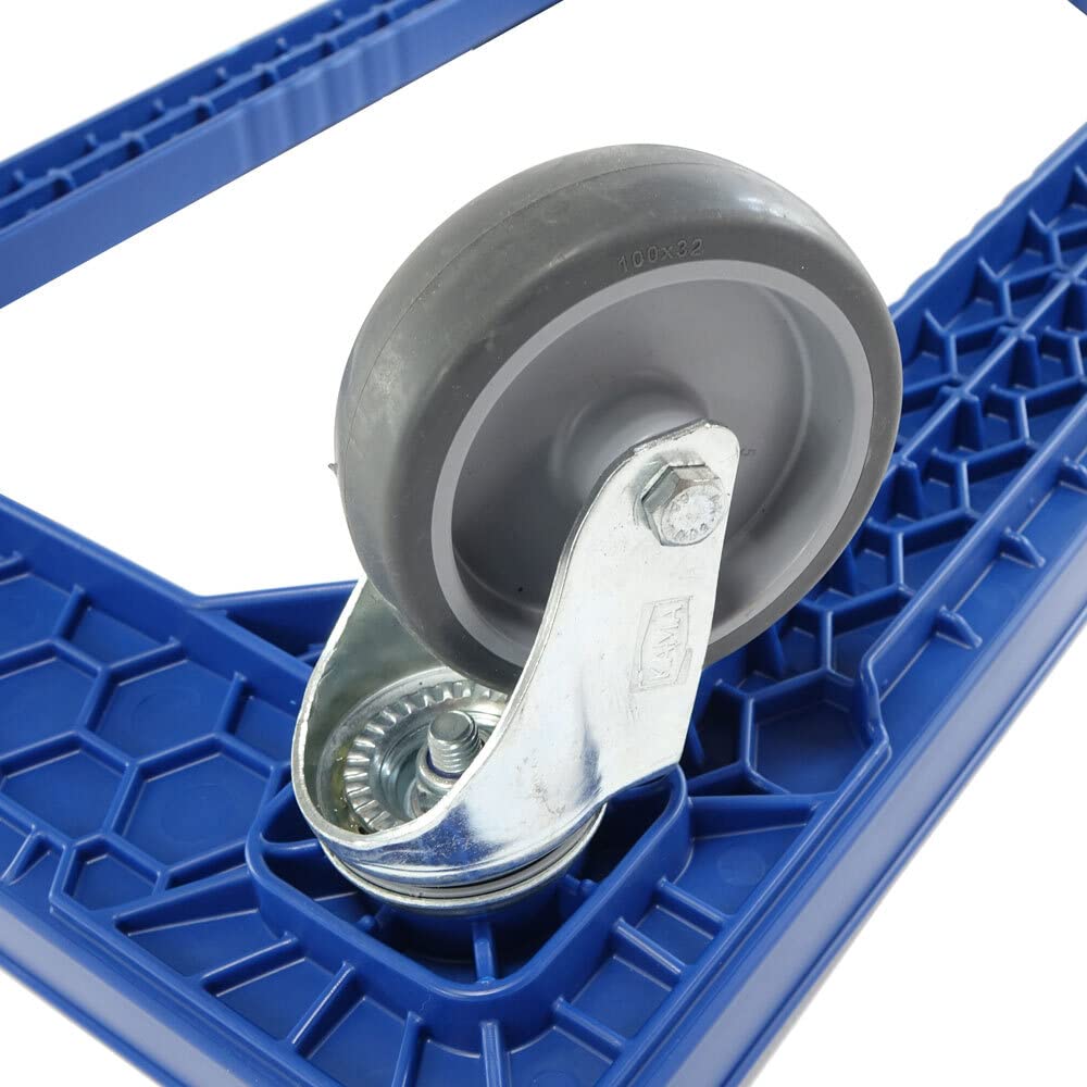 Karton EU Transportroller für Boxen 60 x 40 cm mit 4 Bremsen Grau und 4 Lenkrollen Rollwagen Euroboxen Eurobehälter