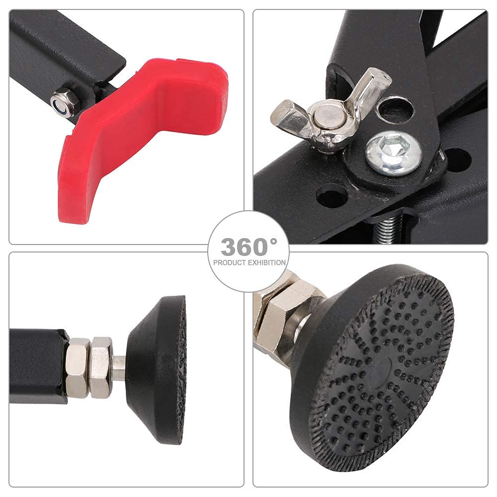 Soporte para motocicleta, soporte para gato de elevación y soporte para ruedas delanteras y traseras con mango plegable para la mayoría de las ruedas de motocicleta Street Bike On/Off Road Rojo