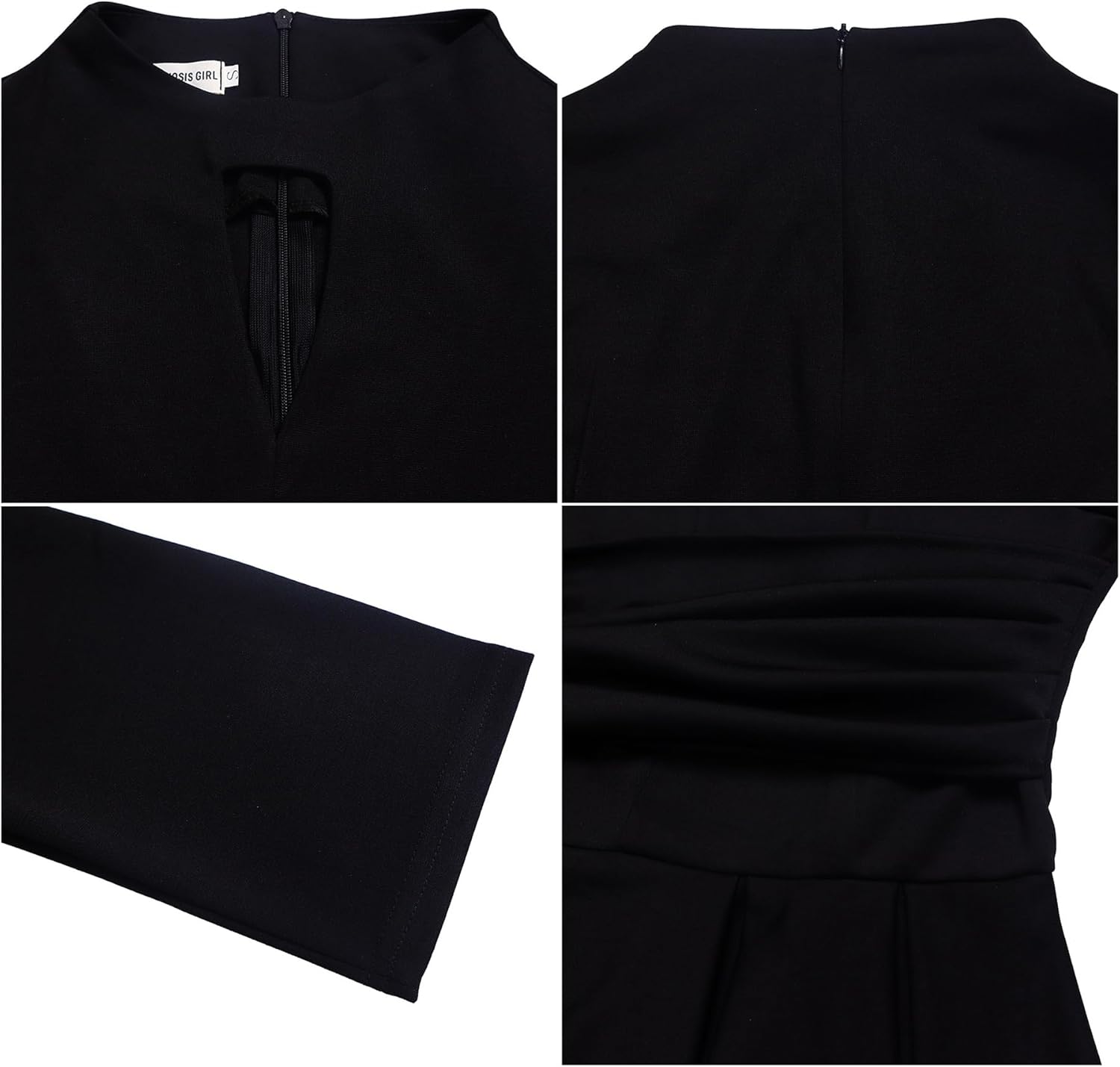 Women's Long Sleeve Maxi Dress High Waist Ruched A Line Swing Cocktail Party Dresses Plus Size - Image 5