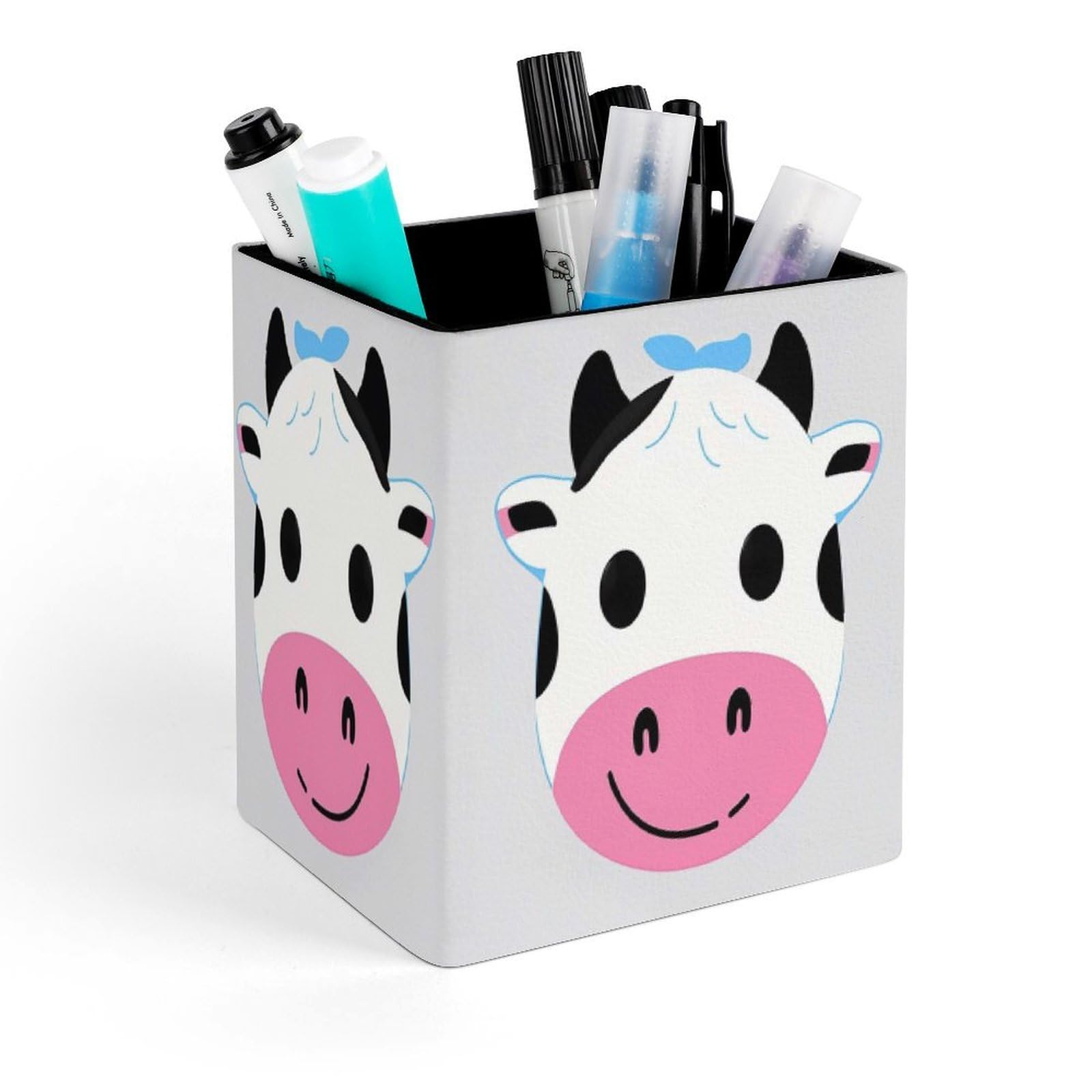 LZQPOEAS Funny Cow Pen Holder Modern Design Desktop Stationery Organizer Simple&Modern Minimalist Makeup Organizer Multi-Functional Pencil Holder for Office Home