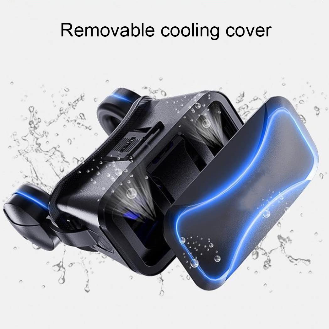 Occhiali VR, Visore Realtà Virtuale, Cuffie 3D VR Compatibile con Tutti Gli, Lente Regolabile per Film e Giochi 3D, per iPhone 13 Pro Max/13 Pro/13/12/11, per Samsung Galaxy S21, Huawei, Xiaomi