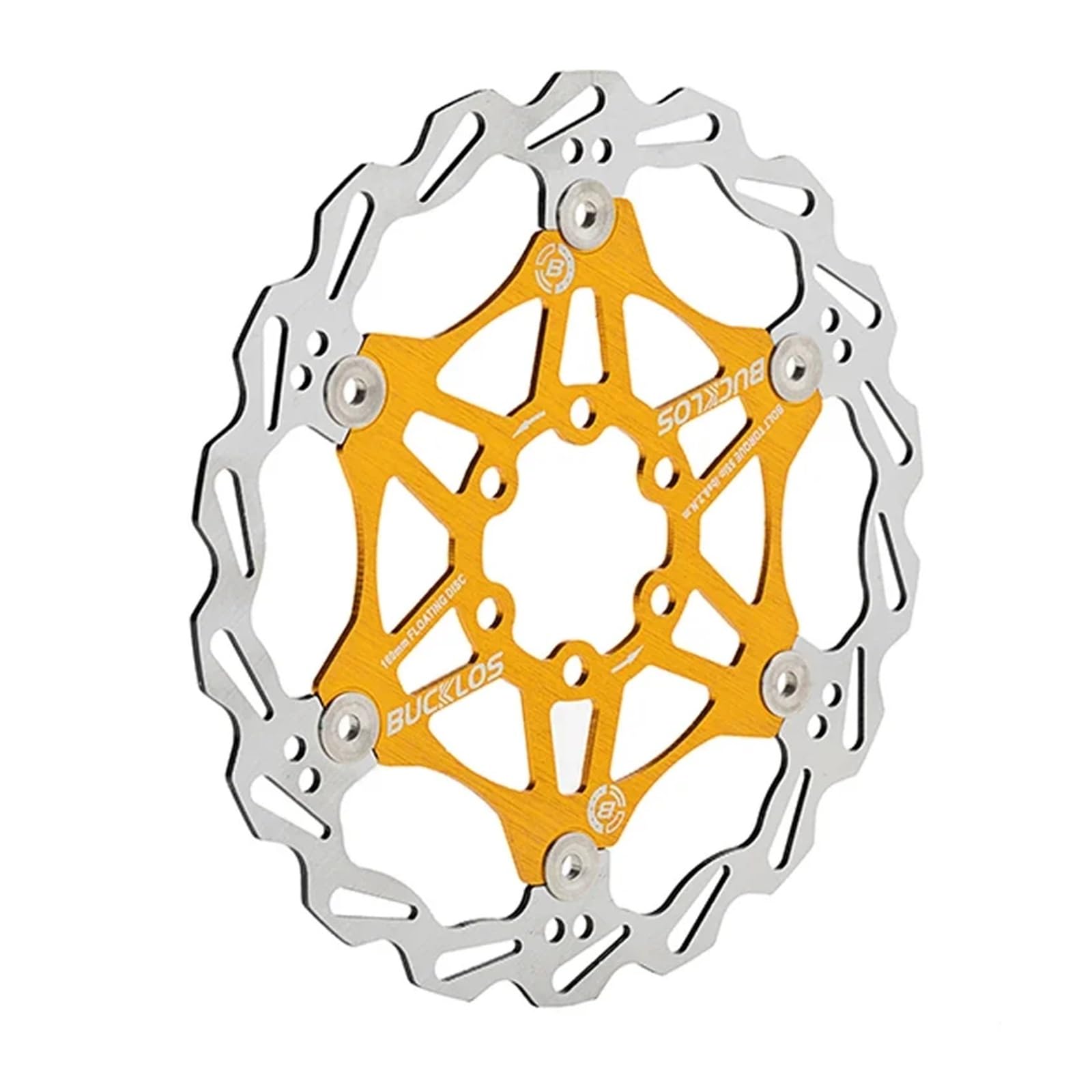 LEOTNNDQ Brake Disc 160mm 180mm 203mm Floating Rotor Heat Dissipation Hydraulic Disc Brake Rotor(160MM Gold)