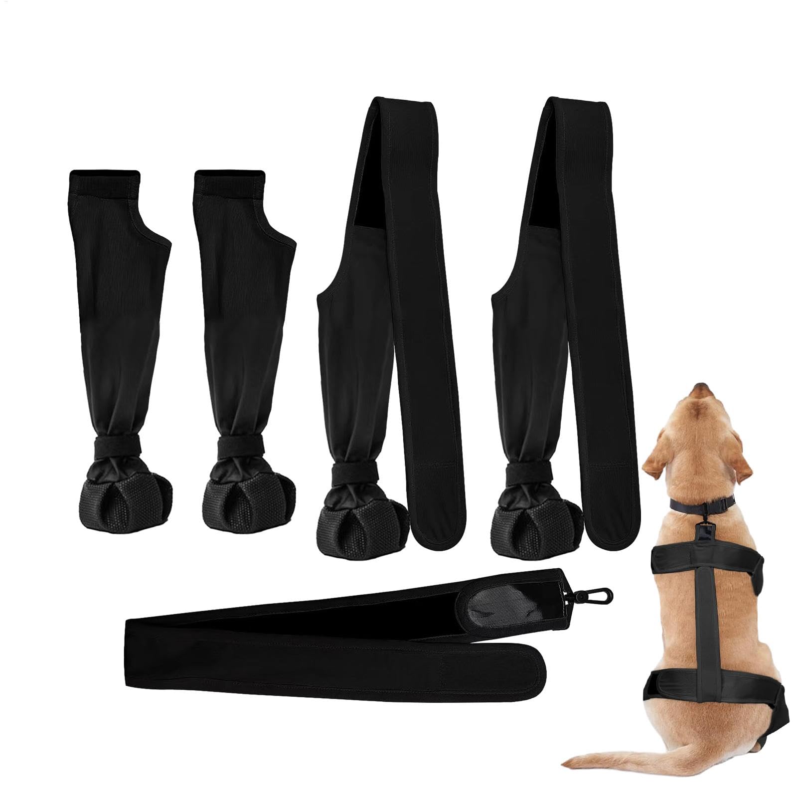 Dog Suspender Boots - Soft Puppy Booties, Waterproof Paw Protection | Adjustable Non-Slip Dog Shoes, Ideal for Small and Medium Dogs, Perfect for Winter Adventures and Protecting Paws Harsh