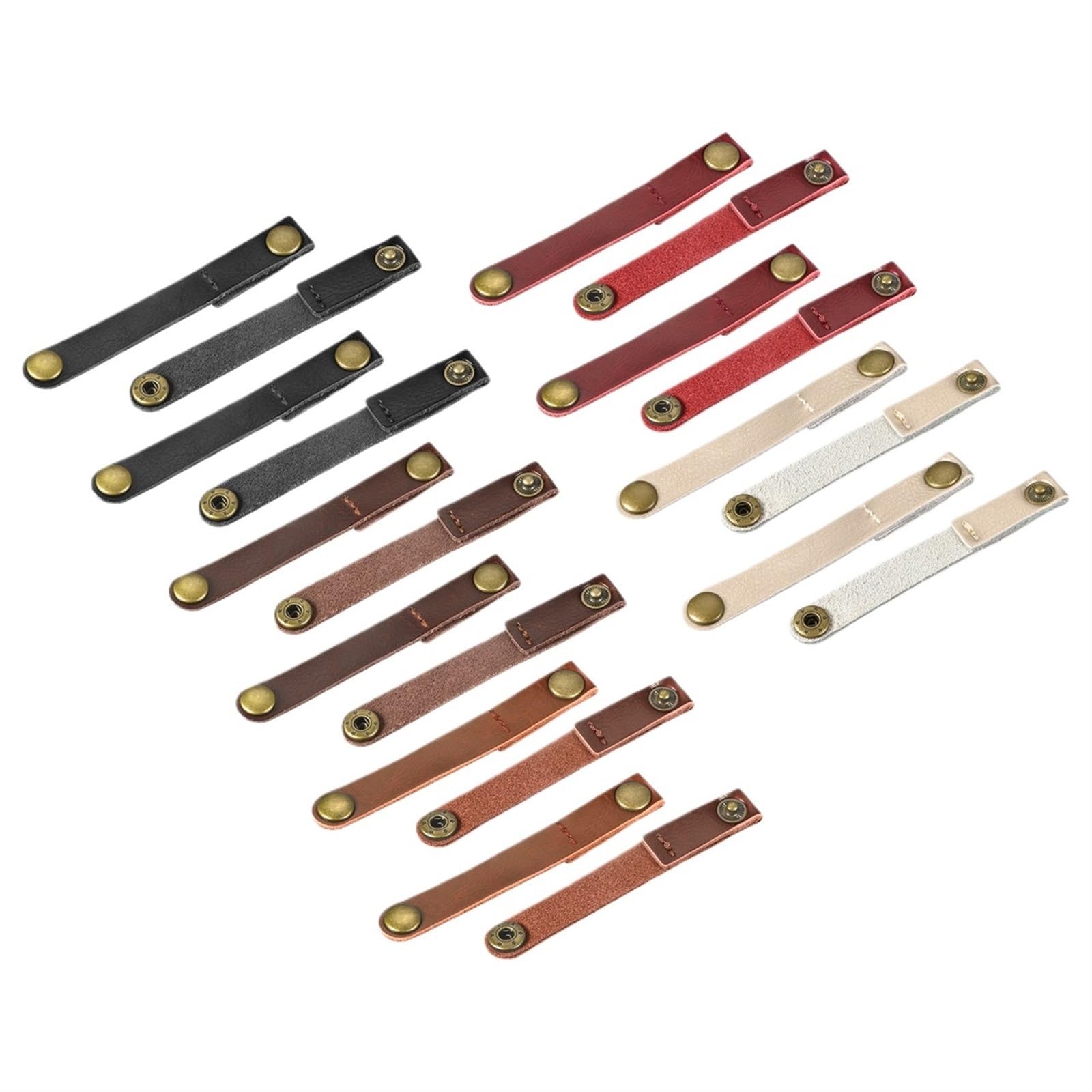 Cavi in pelle, Fascette in Pelle 20pz Multicolor 90x12mm(Brown Light Brown)