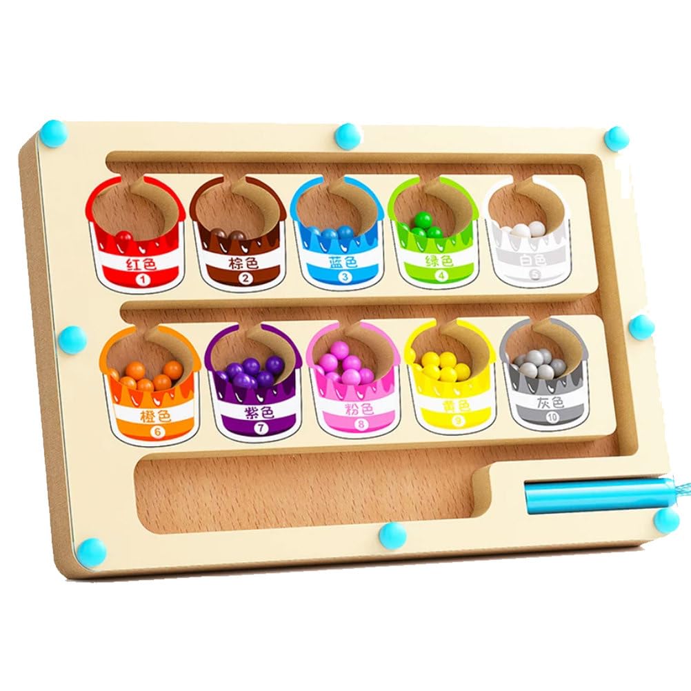 ttnmrc Montessori Magnetic Color Sorting Maze Board