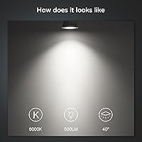 Vista 2 de Torkase Paquete de 10 bombillas LED MR16, 5 W 12 V, base de dos pines GU5.3, bombilla de foco de 40 grados, equivalente a 50 vatios, no regulable