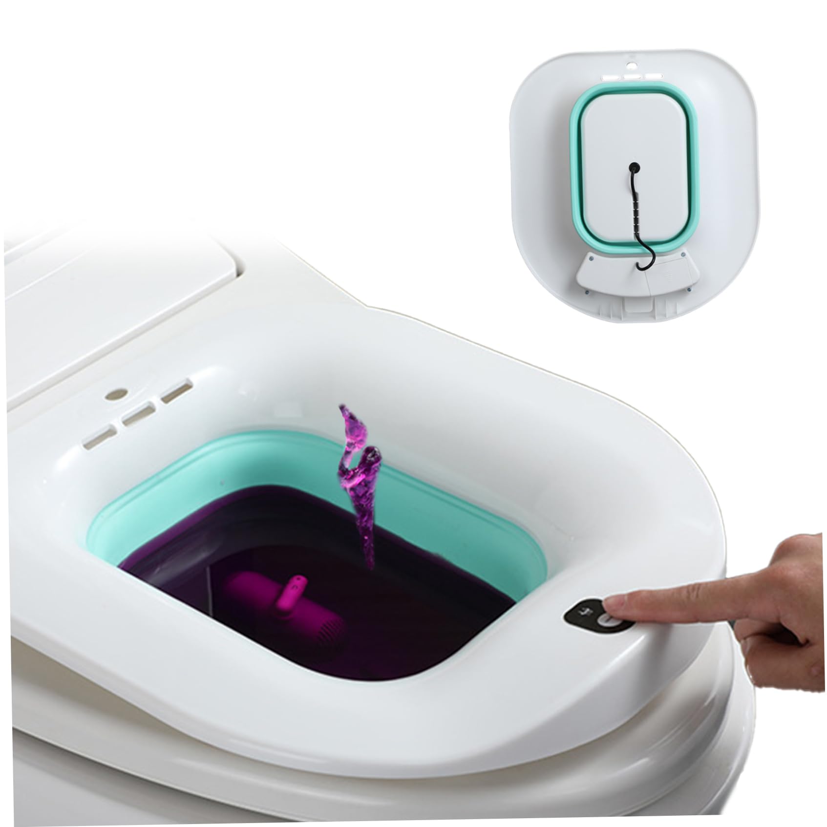 Sitz Bath for Toilet, Electric Automatic Sitz Bath Tub Relief Postpartum Care, Anti Overflow Foldable Tub, Non-Slip for Hemorrhoids, Postpartum, Elderly Baths