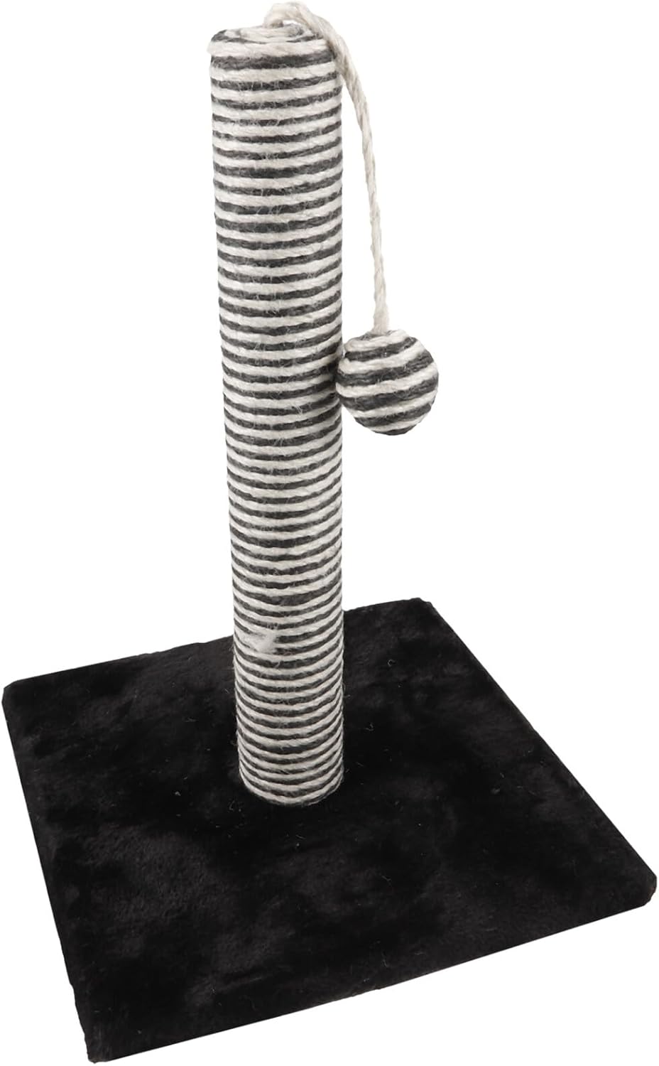 Homoyoyo Sisal Cat Scratching Post with Ball Sturdy Cat Nail File Scratch Pole Black Kitten Accessory
