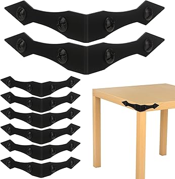 8Pcs الأثاث حماة الزاوية المعدنية خمر، أسود الزخرفية ركن الأقواس، 3.9 x3.9 x0.8 بوصة حافة الحرس ركن الأقواس، للمزرعة، باب الحظيرة، مجلس الوزراء، إطار الخشب، Table0.8 بوصة
