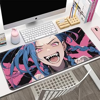 League of Legends Mousepad, Runaway Punk Girl, Jinx, Stylish, Cool, Game Goods, High Definition Print, Anti-Slip, Waterpro...