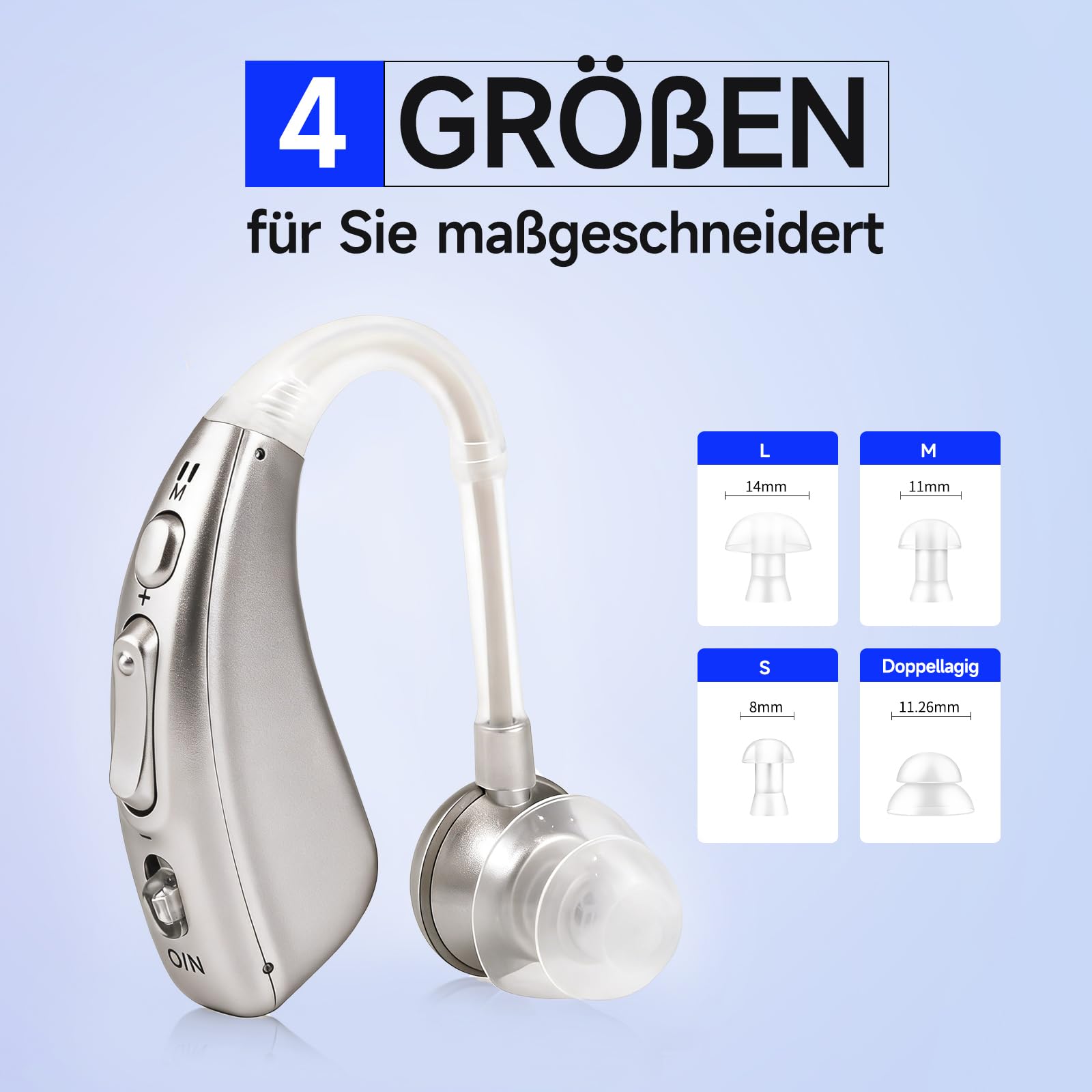 Britzgo-Gerät – digitale Geräuschunterdrückung, 4 Audiomodi, einfache Bedienung, ladbar über USB-C (Silber)