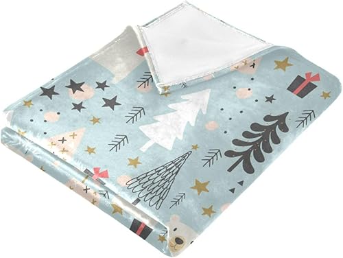 Miniatura 2 de KLL Mantas y mantas de oso de Navidad de invierno de 50 x 60 pulgadas, cómodas para todas las estaciones, para automóvil, sofá, sofá