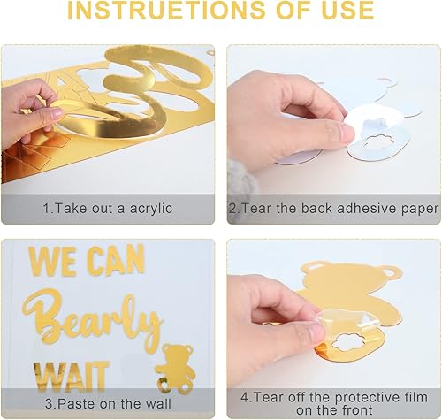 Miniatura 6 de We Can Bearly Wait - Decoración de oso de peluche para baby shower, letrero de oso de bebé, decoración para oso de peluche, decoración para fiesta